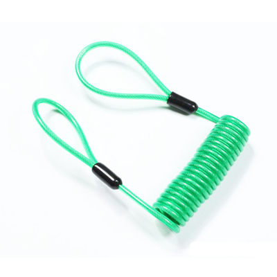 Plastic Double Loops Wire Coil Lanyard Tool Drop Prevention Bungee Green