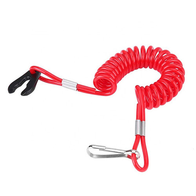 Extendable Coiled Jet Ski Lanyard Tether Red Spiral String Polyurethane Cord