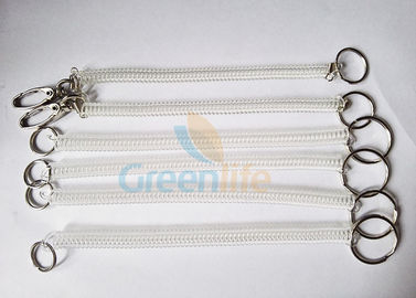 Safety Connecting Flexible Coiled Key Lanyard Transparent Abrasion Resistant