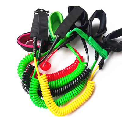 Strong Colorful Coiled SUP Leash With Stainless Steel Swivels Leg Rope 10 inch
