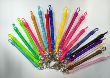 Safe Stretchy Retractable Coil Cord Multi Colours For Clipping To Keys