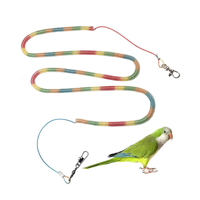 Colorful Nylon Core Spring Parrot Flying Rope 2.3MM Diameter TPU For Safety