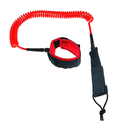 TPU Red Transparent 10&quot; Length Coiled SUP Leash Neoprene Strap