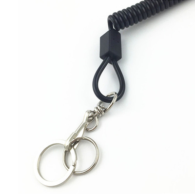 Customized Spiral Coil Lanyard Key Rings Coiled Bungee Cord Tethers