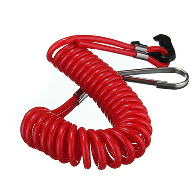 Extendable Polyurethane Flexible Coil Lanyard Red Stretched Kill Cord